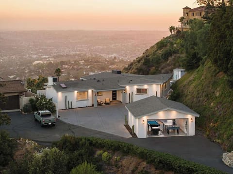 Aerial shot of the property and grounds