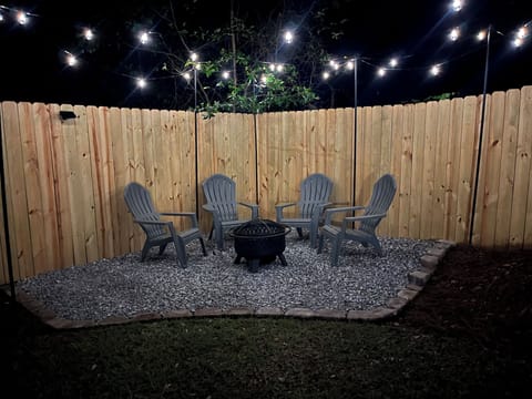 Fire pit with seating for 4.