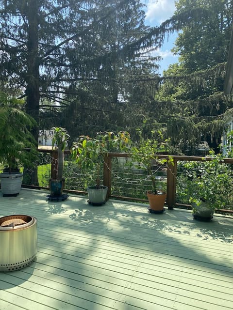 Deck garden spring through fall.