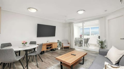 The living and dining space is open plan creating a cosy space to relax for couples or solo travellers.