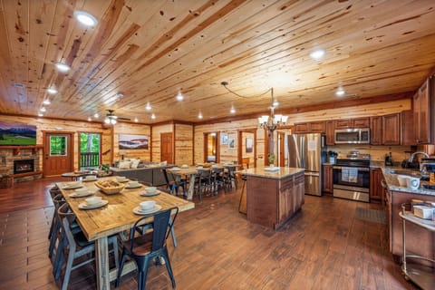Huge Kitchen/Dining Area with Two Tables and Loads of Seating!