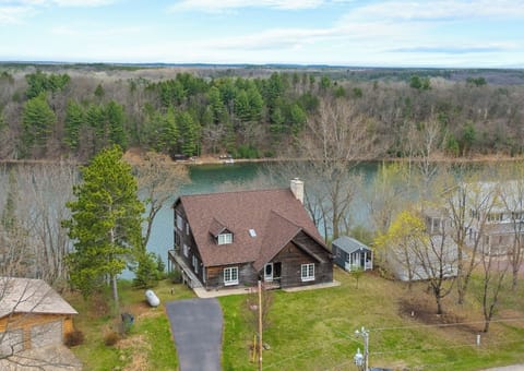 Enjoy elevated views and tranquility in this cabin above Deep Lake.