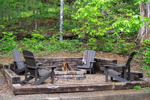 Bear Play 23's crackling firepit
