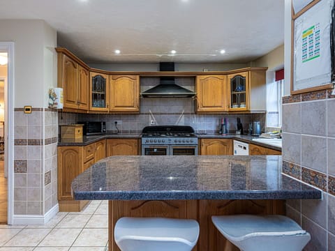 Kitchen, Countertop, Kitchen Appliance, Cabinetry, Flooring, Interior Design, Furniture, Wood, Floor, Major Appliance
