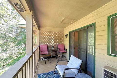 This is a middle unit on the upper level with a private entrance. Stairs required for entry.
