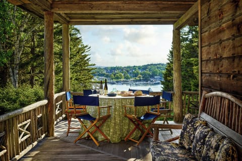 Enjoy cocktail hour or morning coffee with postcard views of Northeast Harbor