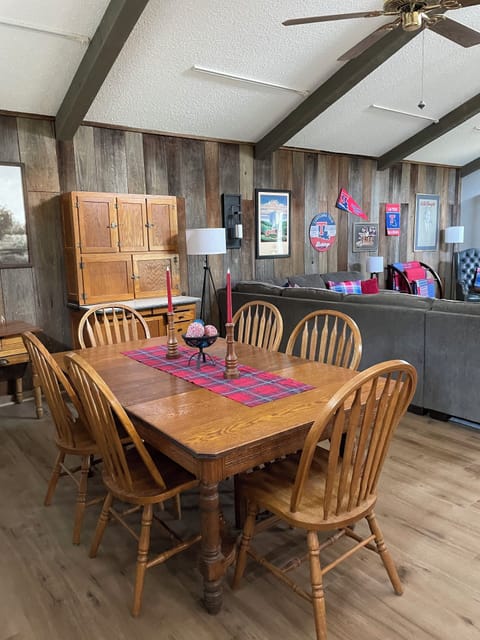 Dining area in the large den