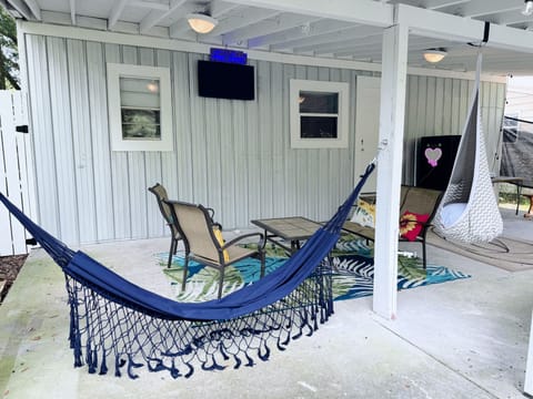 With comfy seating and a breeze, this patio is made for lounging! 