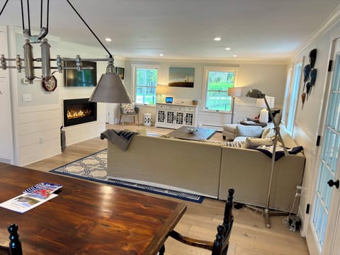 Open living and dining area