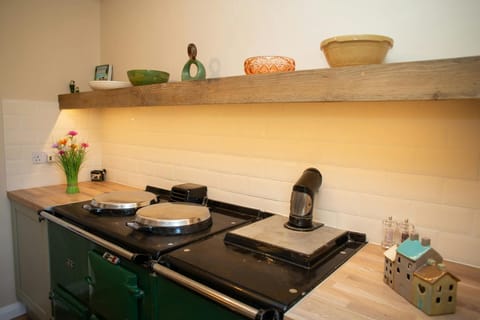 Kitchen with oil fired Aga
