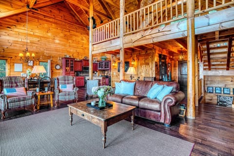 Living Room | Vaulted Ceilings | Stone Fireplace Ambiance