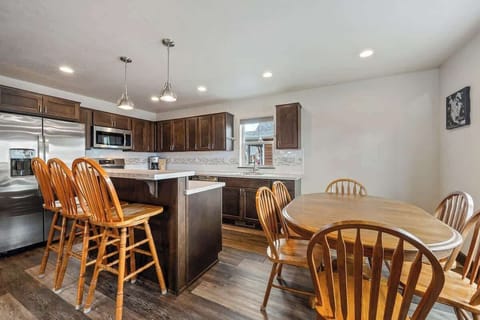 Dining room and additional breakfast bar seating