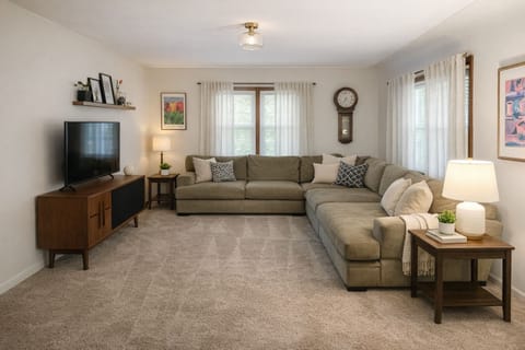 Deep seating couch!! Extra sleeping room!