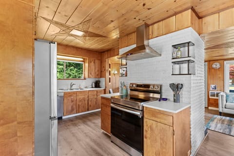 Fully equipped kitchen with everything you need to prepare delicious meals during your stay.