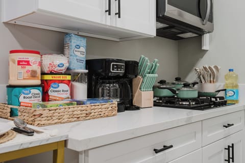 Enjoy coffee anytime with our convenient coffeemaker.