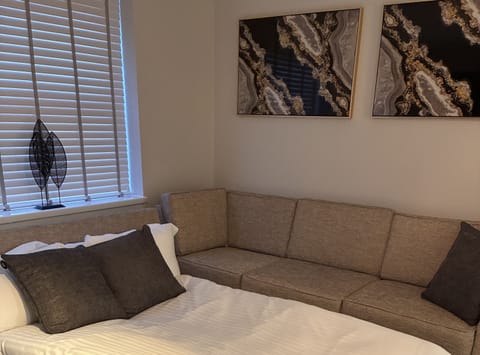 Bed pulled out from sofa 