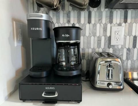 Regular coffee maker and a Keurig machine available