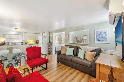 Open floor plan with comfortable living room