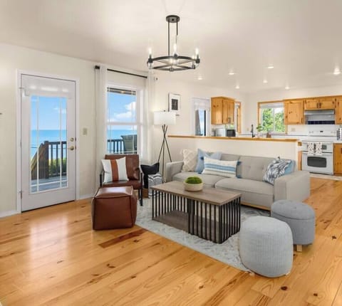 Welcoming family room with ocean view