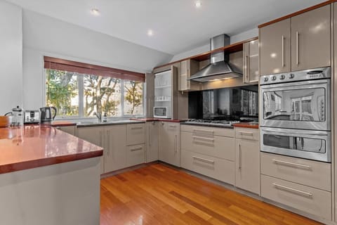 The kitchen is well-equipped to create lovely home-cooked meals.