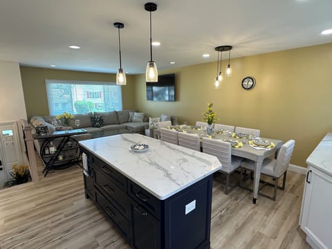 Open Kitchen, Living Room & Dining Room