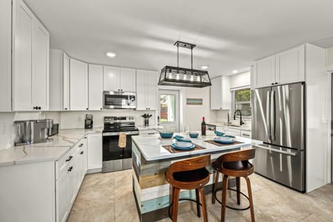 The kitchen on the first floor has all the essentials for easy meal prep.