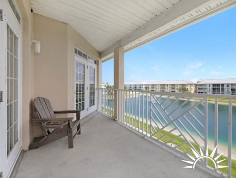 Covered deck with water view