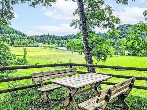 Furniture, Green, Outdoor Bench, Wood, Natural Landscape, Outdoor Furniture, Summer, Landscape, Bench, Grassland