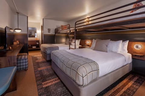 Queen beds and bunk beds