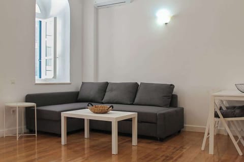 Sofa in the living room which opens into a comfortable double bed