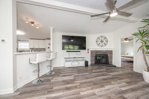 Curl in the breezy living room & stream your favorites on the smart TV