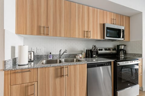 Enjoy cooking in this contemporary kitchen with all the essentials.