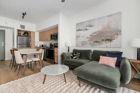 Indulge in relaxation in the inviting living room with a smart TV.