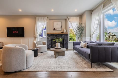 Spacious and Stylish Living Room — Perfect for Gatherings or Relaxing Nights In