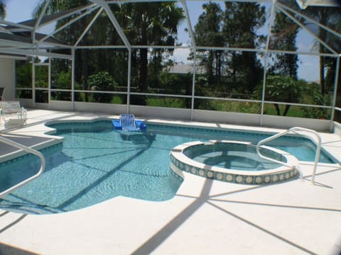 Pool is larger than most. Electrically heated, not just solar. South/SE facing