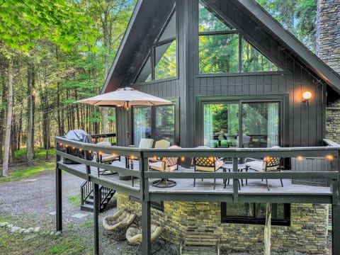 Secluded A-Frame Cabin with Expansive Deck & Forest Views