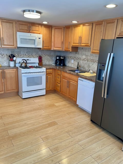 Leeward kitchen has all that you need - full size fridge with water/ice...