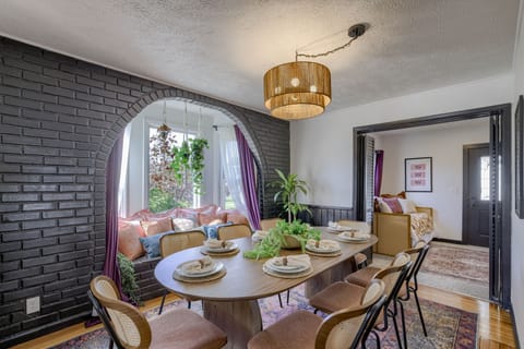 Dining table with table setup