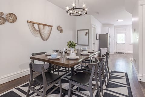 Ideal for families or groups, the spacious dining table seats up to 8 guests—perfect for shared meals, game nights, or celebrating special moments together.
