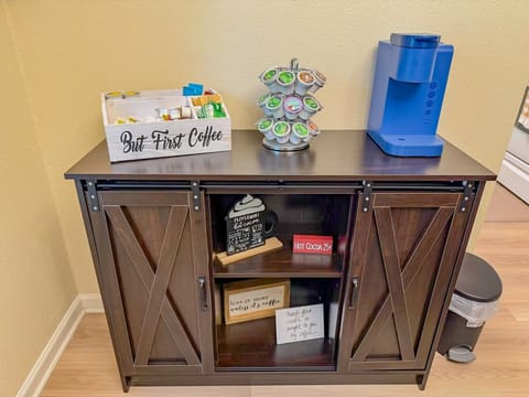 Complimentary coffees and sweeteners to choose from.