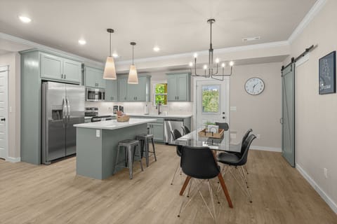 Spacious well-stocked kitchen