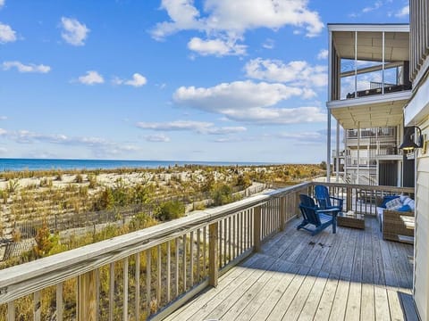 Spacious deck with stunning ocean views, ideal for morning coffee or sunset drinks.