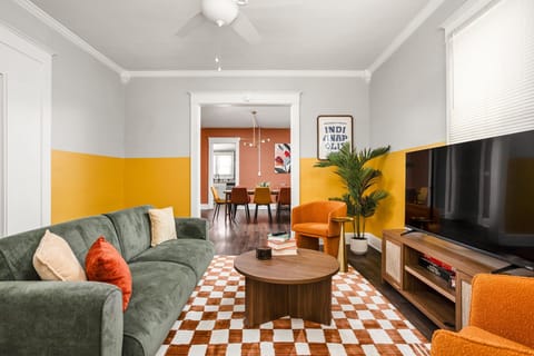 Plush couch in the living room