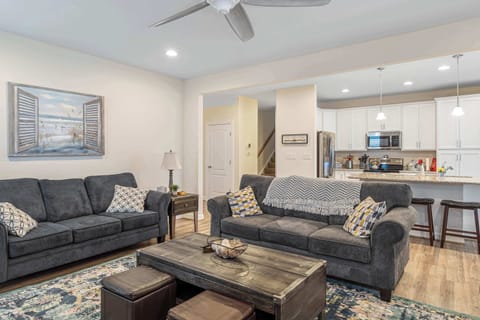 Cozy living space with ample sitting and Smart TV