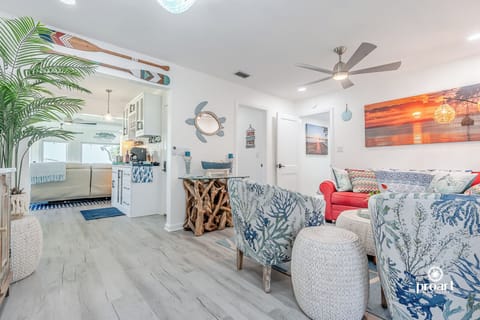 Your view as you take your first steps into the 281 Beachview cottage.