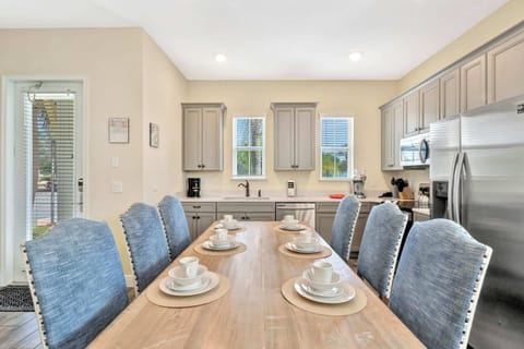 Enjoy meals together at the dining table for 8