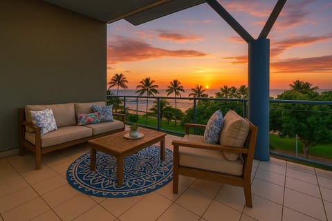 Private balcony with sweeping ocean views — the perfect place to enjoy unforgettable sunsets.