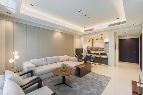 Photo of the living room, seating area.