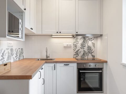 Kitchen, Countertop, Kitchen Appliance, Cabinetry, Flooring, Major Appliance, Interior Design, Wood, Sink, Plumbing Fixture