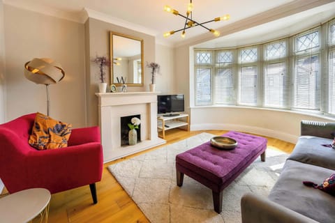 The living room is bright and airy